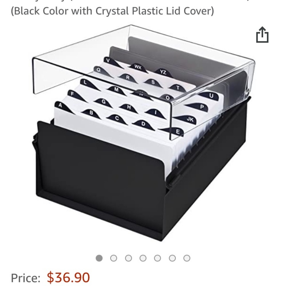 Business cards desk organizer